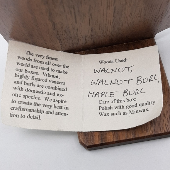 Vintage Hand Crafted Wooden Desk Clock Walnut Wood Working New Battery - Picture 7 of 7